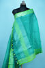 Picture of Peacock Green and Parrot Green Plain Linen Dupatta with Silver Border