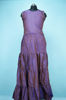 Picture of Full Length Purple and Nude Silk Heavy Embroidery Work Gown Set