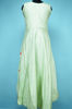Picture of Full Length Mint and Sweet Grey Silk Embroidery Work Gown Set