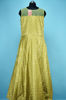 Picture of Full Length Olive Green Netted Neck Embroidery Work Gown Set 