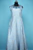 Picture of Full Length Sweet Grey Netted Neck Embroidery Work Gown Set 