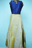 Picture of Navy Blue and Grey with Embroidery Work 3 Piece Chanderi Silk Crop Top Set