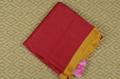 Picture of Pink and Yellow Plain Missing Checks Mangalagiri Silk Saree