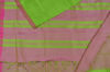 Picture of Green and Pink Plain Missing Checks Mangalagiri Silk Saree