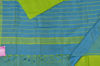 Picture of Parrot Green and Blue Zari Stripes Mangalagiri Silk Saree