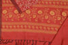 Picture of Brick Red Plain Printed Mangalagiri Silk Saree