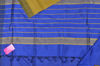 Picture of Dark Mustard Yellow and Royal Blue Zari Stripes Mangalagiri Silk Sarees