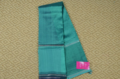 Picture of Sea Green and Navy Blue Stripes Mangalagiri Silk Saree