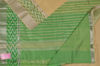 Picture of Cream and Green Plain Mangalagiri Silk Saree with Pochampally ikkat Border