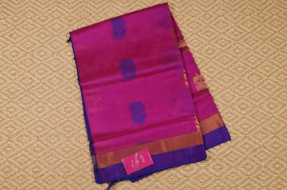 Picture of Pink and Royal Blue with Butta Mangalagiri Silk Saree