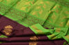 Picture of Brown and Parrot Green Mangalagiri Silk Cotton Saree with Butta