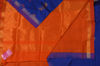 Picture of Royal Blue and Orange Mangalagiri Silk Cotton Saree with Butta