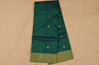 Picture of Dual Shade Peacock Green Chanderi Silk Saree with Gold Zari Butta and Border