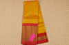 Picture of Yellow and Red Gold Zari Checks Mangalagiri Silk Saree with Rich Pallu