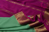 Picture of Mint Green and Pink Pure Mysore Crepe Silk Saree with Plain Body and Zari Woven Border