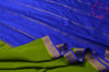 Picture of Green and Royal Blue Pure Mysore Crepe Silk Saree with Plain Body and Zari Woven Border
