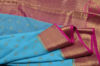 Picture of Sky Blue and Pink Pure Georgette Saree with Allover Zari Butta and Rich Pallu