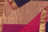 Picture of Navy Blue and Pink Pure Georgette Saree with Allover Zari Butta and Rich Pallu