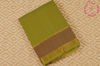 Picture of Mehandi Green and Magenta Mangalagiri Handloom Cotton Saree with Gold Zari Border