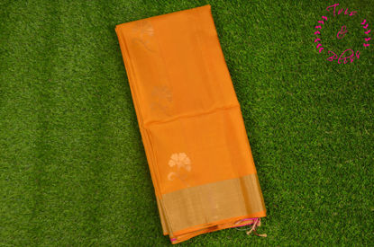 Picture of Mustard Yellow and Pink Pure Coimbatore Soft Silk Saree