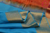Picture of Anand Blue and Orange Pure Coimbatore Soft Silk Saree with Zari Motifs and Kaddi Border