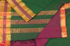 Picture of Bottle Green and Maroon Plain Mangalagiri Handloom Cotton Saree with Zari Border