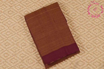 Picture of Maroon and Yellow Plain Mangalagiri Handloom Cotton Saree