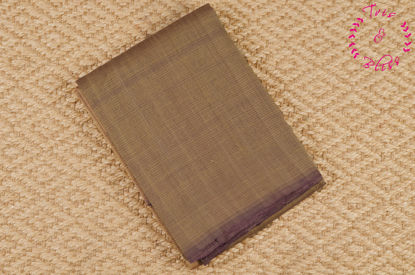 Picture of Dual Shade Beige Plain Mangalagiri Handloom Cotton Saree