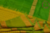 Picture of Neon Yellow and Parrot Green Checks Uppada Silk Saree
