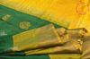 Picture of Bottle Green and Yellow Uppada Silk Saree with Silver and Gold Zari Butta and Rich Pallu