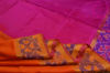 Picture of Orange and Pink Uppada Silk Saree with Small Pochampally Border