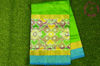 Picture of Green and Anand Blue Uppada Silk Saree with Big Pochampally Border