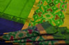 Picture of Royal Blue and Parrot Green Uppada Silk Saree with Big Pochampally Border