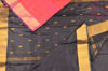 Picture of Dual Shade Peach and Black Half and Half Uppada Silk Saree with Butta and Border