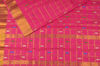 Picture of Bright Pink Big Zari Checks Mangalagiri Handloom Cotton Saree With Butta and Zari Border