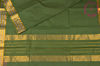 Picture of Moss Green and Blue Checks Mangalagiri Handloom Cotton Saree With Zari Border