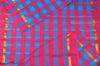 Picture of Anand Blue and Pink Checks Mangalagiri Handloom Cotton Saree