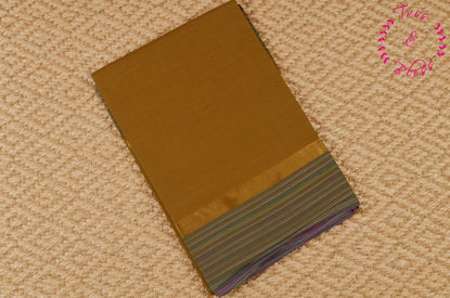 Picture of Chikku and Pink Plain Mangalagiri Handloom Cotton Saree
